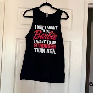 Next Level Apparel Black Tank Top with Pink and White Text